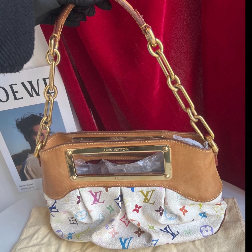 LOUIS VUITTON MONOGRAM Multicolor White Judy PM Shoulder Bag Handbag AUTH